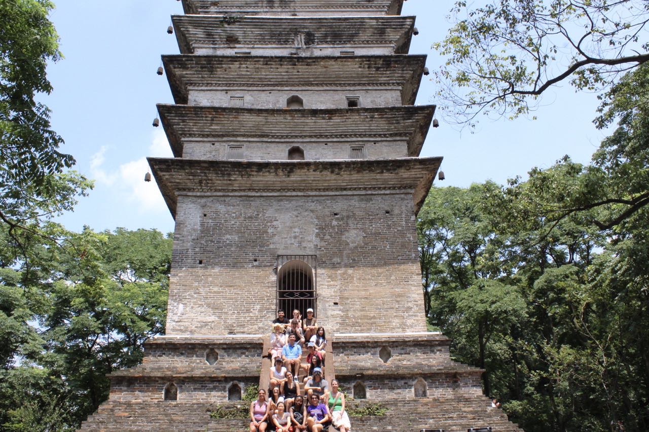 Group picture in China at historical site